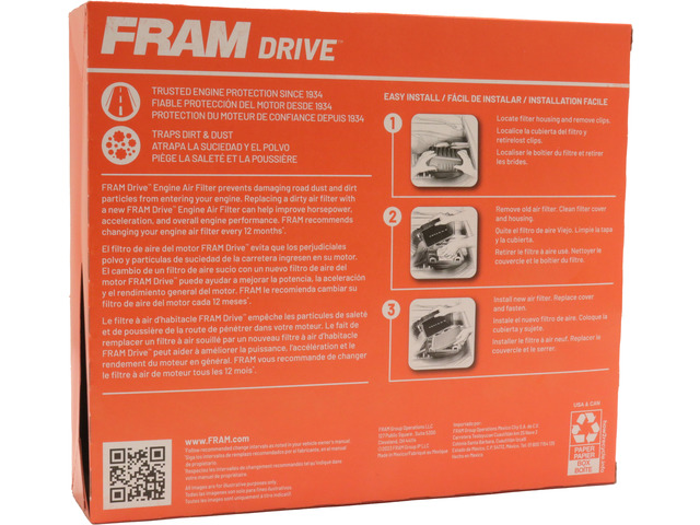 FRAM Drive™ Air Filter 4 FRAM Drive™ Air Filter