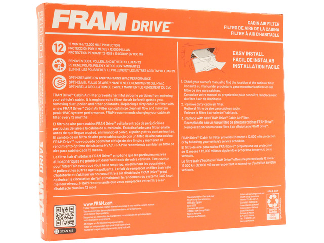 FRAM Drive™ Cabin Air Filter 4 FRAM Drive™ Cabin Air Filter