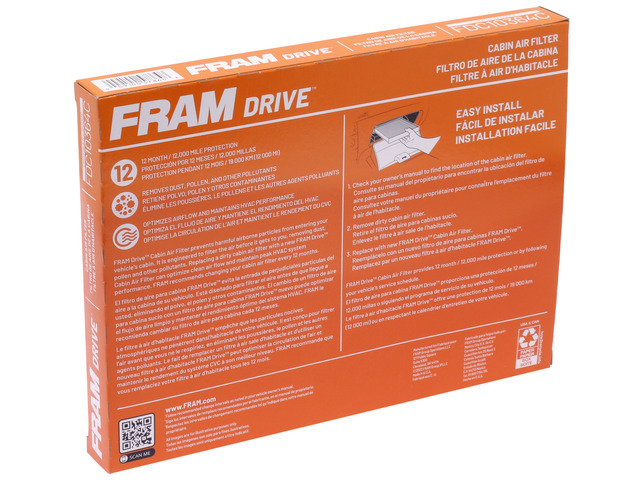 FRAM Drive™ Cabin Air Filter 4 FRAM Drive™ Cabin Air Filter