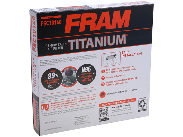 FRAM Titanium® Cabin Air Filter