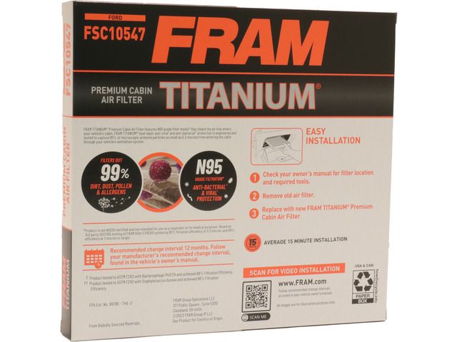 FRAM Titanium® Cabin Air Filter