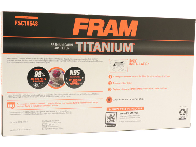 FRAM Titanium® Cabin Air Filter