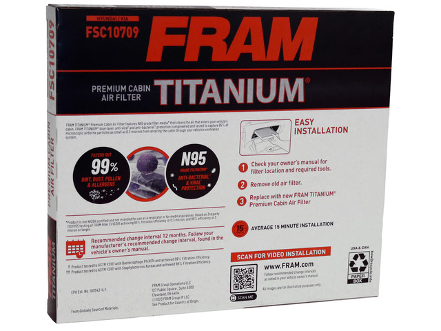 FRAM Titanium® Cabin Air Filter