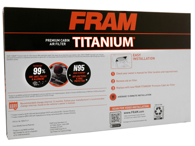 FRAM Titanium® Cabin Air Filter