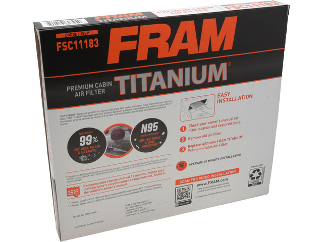 FRAM Titanium® Cabin Air Filter