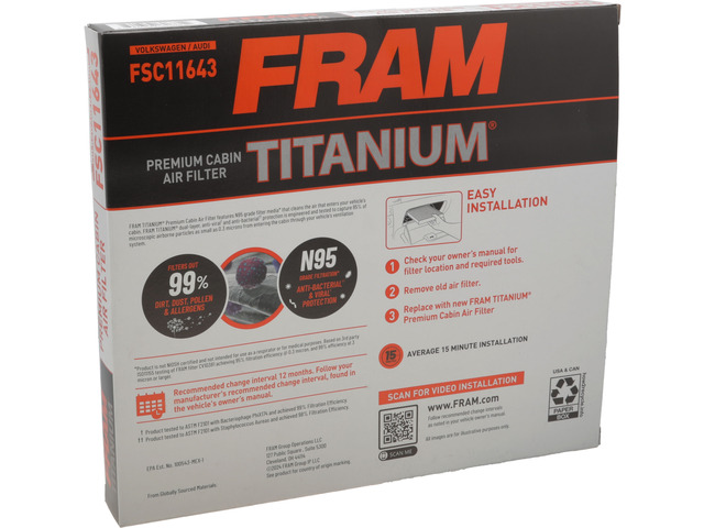 FRAM Titanium® Cabin Air Filter
